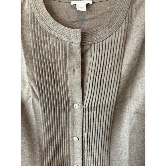 J. Crew 100% Merino Wool Pintuck Dropped-Waist Shirt Dress Brown Womens Size 6 - Picture 9 of 14